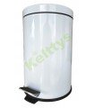 PAPELERA CON PEDAL DE 12 LITROS DE ACERO INOXIDABLE EPOXI BLANCO