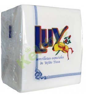 SERVILLETAS DE PAPEL 40X40 PUNTA PUNTA BLANCA CON ORLA AZUL 2C (1.200 UND)