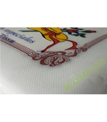 SERVILLETAS DE PAPEL 40X40 PUNTA PUNTA BLANCA CON ORLA BURDEOS 2C (1.200 UND)