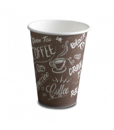 VASO DE CARTÓN 6OZ NEGRO GRAFITI VENDING (195CC)