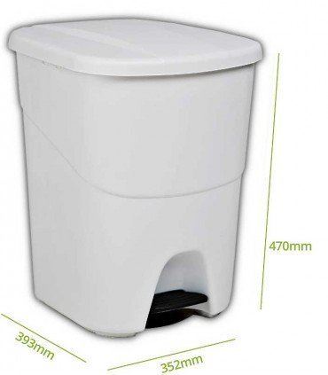Papelera con pedal con compartimento interior divisible de 40 litros