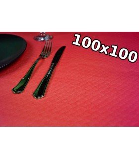 MANTEL DE PAPEL 100x100 DE COLOR ROJO LISO (400 Unidades)