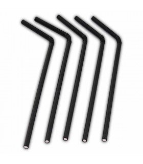 PAJITAS DE PAPEL FLEXIBLE NEGRA Ø6x220mm (1000 Und)