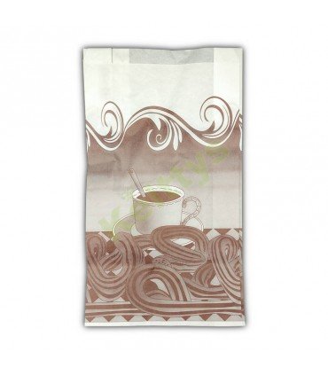 BOLSA DE PAPEL PARA CHURROS BLANCA 18+7X32
