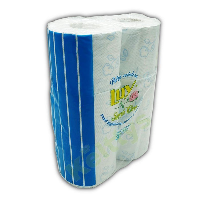 Papel higiénico doméstico de 3 capas de tacto suave. 96 rollos.