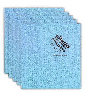 BAYETA PVA MICRO AZUL VILEDA 38CM X 35CM (5 UNIDADES)