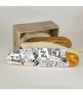 BOLSA DE PAPEL ANTIGRASA PARA BOCADILLOS DECO. PRENSA 9+5X32 (1000 UND)