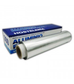 Rollo de papel de aluminio 40cm de ancho, 2,5 Kg., 14 micras, 300 metros. Papel de aluminio profesional para hostelería