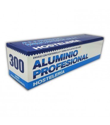 Rollo de papel de aluminio 40cm de ancho, 2,5 Kg., 14 micras, 300 metros. Papel de aluminio profesional para hostelería