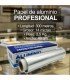 Rollo de papel de aluminio 40cm de ancho, 2,5 Kg., 14 micras, 300 metros. Papel de aluminio profesional para hostelería