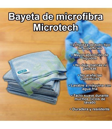 BAYETA MICROFIBRA 40x38CM PLA MICROTECH (12 UND)