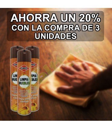ORO Limpiador de muebles spray. Limpia, protege y abrillanta.