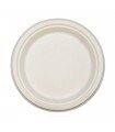 Plato 22cm de bagazo de caña de azúcar de color blanco