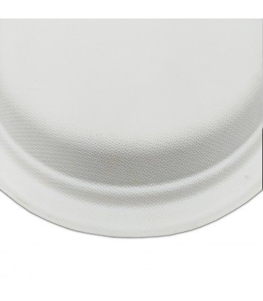 Plato 22cm de bagazo de caña de azúcar de color blanco