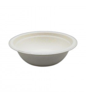 Bowl de 350ml de bagazo de caña de azúcar de color blanco