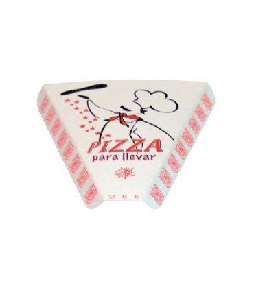 Triángulo cuña porción para pizza cartón blanco diseño genérico (500 Unidades)