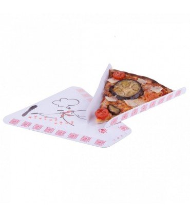 Triángulo cuña porción para pizza cartón blanco diseño genérico (500 Unidades)