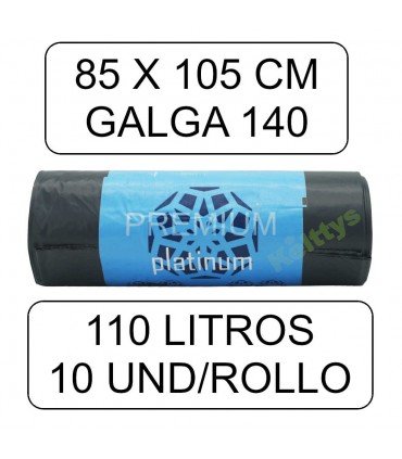 BOLSA DE BASURA GRANDE GRIS 110 LITROS (85cm x 104cm)