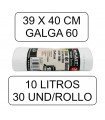 BOLSA DE BASURA PEQUEÑA BLANCA CON AUTOCIERRE 10 LITROS (39cm x 40cm)