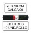 BOLSA DE BASURA MEDIANA NEGRA 50 LITROS (70cm x 90cm)