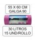 Bolsa de basura premium con cierra fácil de 55cm x 60cm de gran resistencia