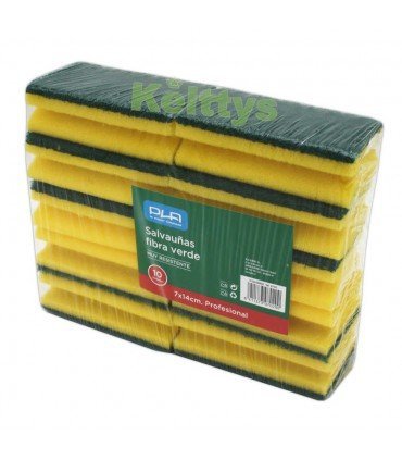 ESTROPAJO SALVAUÑAS CON FIBRA VERDE PROFESIONAL (10 UND)
