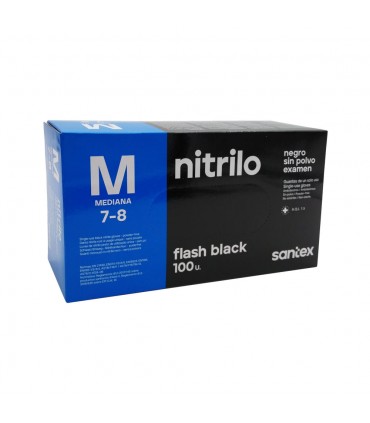 GUANTES DE NITRILO NEGRO SIN POLVO (100 UND)