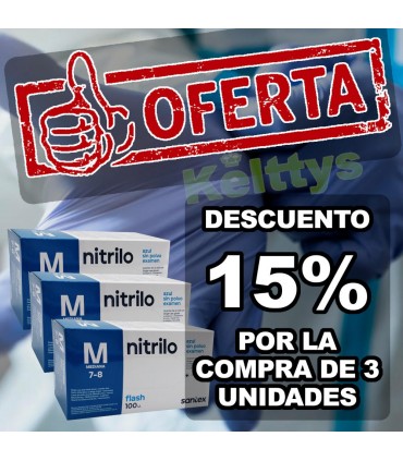 GUANTES DE NITRILO SIN POLVO (100 UND)