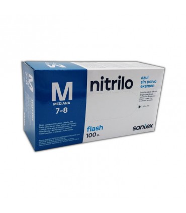 GUANTES DE NITRILO SIN POLVO (100 UND)