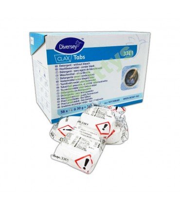 CLAX TABS 33E1 Detergente de lavadora sin lejía en formato pastillas. 56 pastillas.