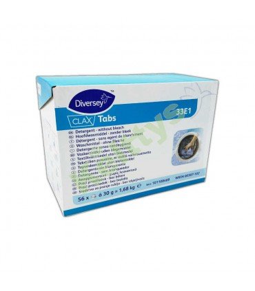 CLAX TABS 33E1 Detergente de lavadora sin lejía en formato pastillas. 56 pastillas.